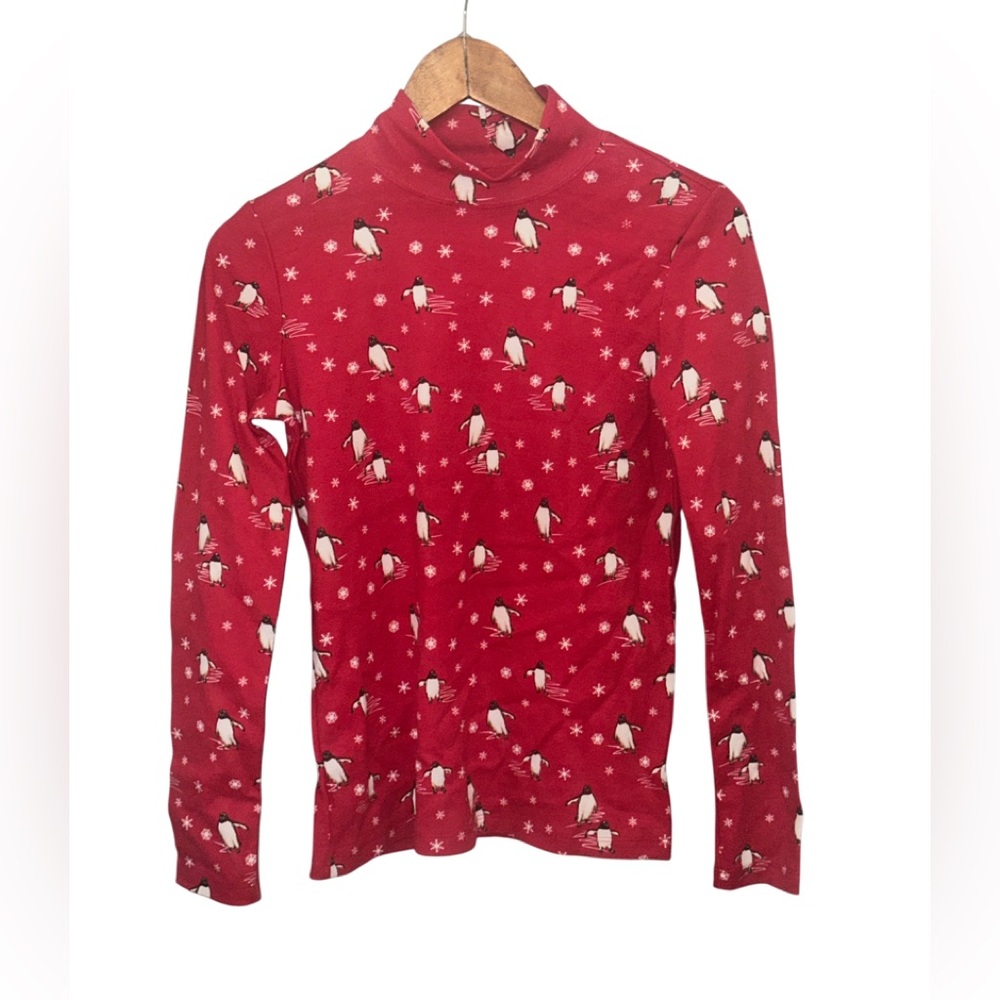 Karen Scott Red Penguin Print Kids Shirt